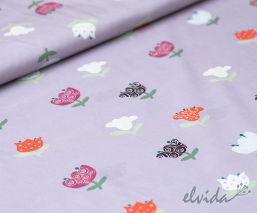 Bio Baumwollstoff Zauberblume Violet - Produktbild 1