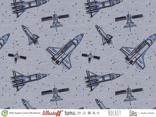 Bio Jerseystoff Flugzeuge Raketen - Produktbild 1