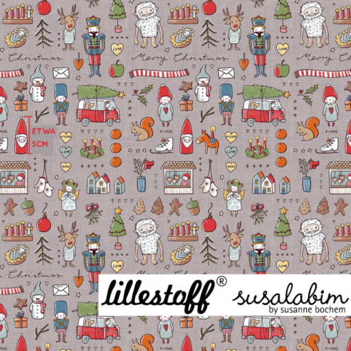 Bio Baumwollstoff Weihnachtsdoodle - Produktbild 1