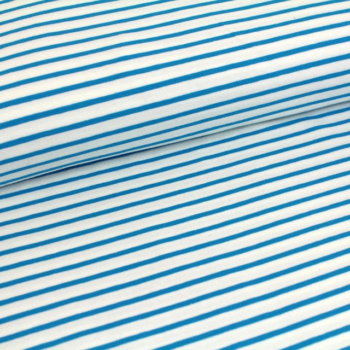 Bio-Jersey Streifen weiß-blau - Produktbild 1