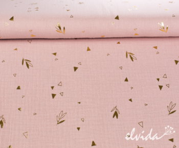 Musselinstoff Gold rosa - Produktbild 1