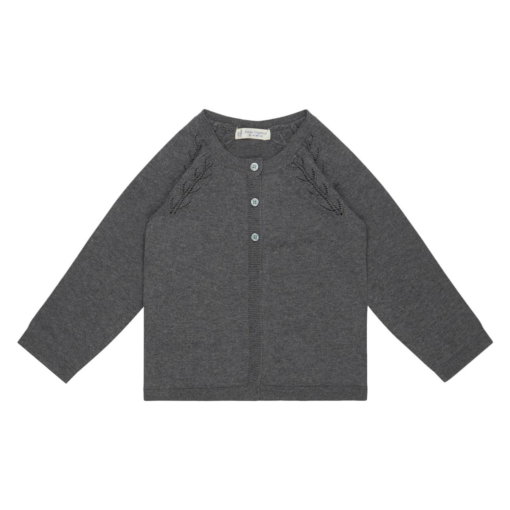 Schöne Mädchen Strickjacke unifarben Hurit dunkelgrau von Sense Organics