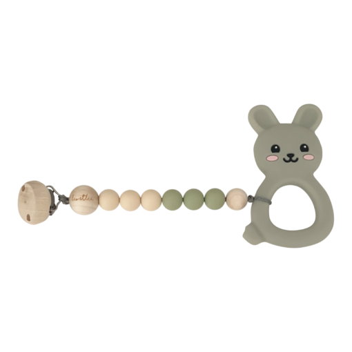 Beißkette mit Häschen - grau