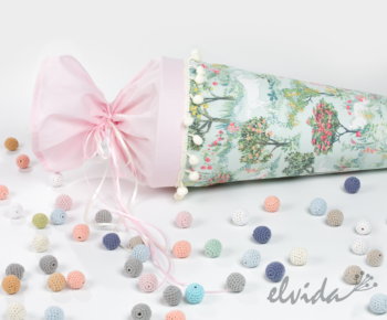 Stoff Schultüte Zuckertüte Einhorn Personalisiert Namensschild - Produktbild 1