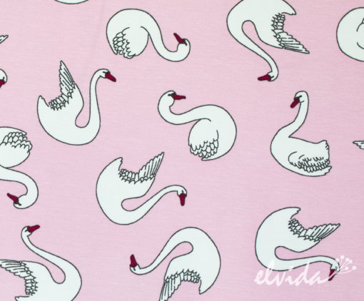 Bio Jerseystoff Schwan rosa - Produktbild 1