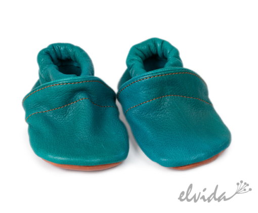Baby Lederschuhe - Schluppi von Behrens - Türkis - Produktbild 1