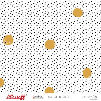 Bio Sweatstoff Sommersweat Waffle Dots mustard - Produktbild 1