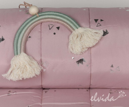Steppstoff Rosa-Silber Padded Silver Print Pink - Produktbild 1
