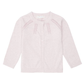 Alma Strickjacke rose mit Lochmuster von Sense Organics