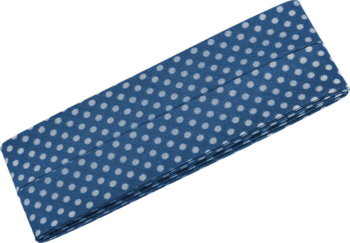 Schrägband Baumwolle Punkte blau - Produktbild 1