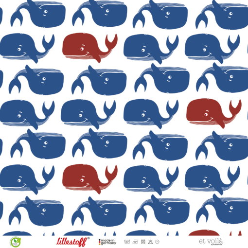 Bio Jerseystoff Walparade rot/blau - Produktbild 1