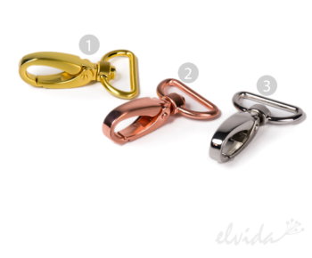 Taschenkarabiner 25mm Gold, Silber, Kupfer - Produktbild 1