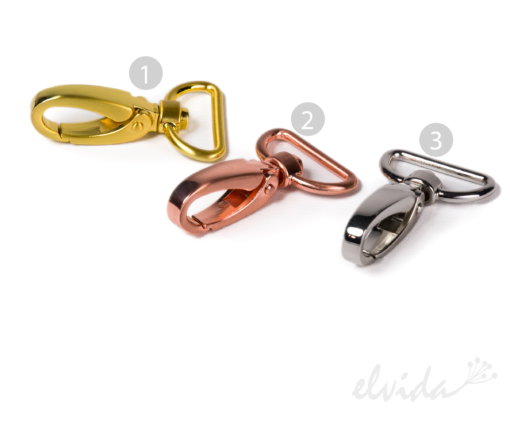 Taschenkarabiner 25mm Gold, Silber, Kupfer - Produktbild 1