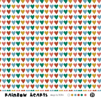 Bio Baumwollstoff Rainbow Hearts - Produktbild 1