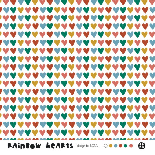 Bio Jerseystoff Rainbow Hearts - Produktbild 1