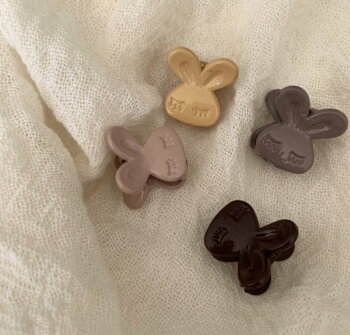 Haarclip Hase Farbmix gelb-rosa von Leo et Lea