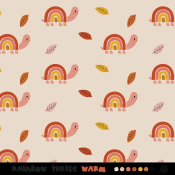 Bio Baumwollstoff Rainbow Turtles - Produktbild 1