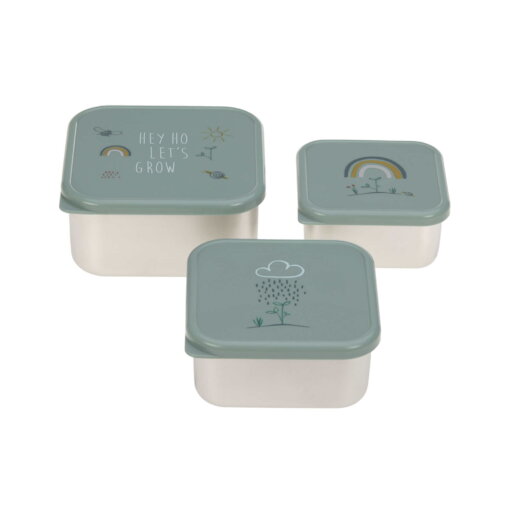 Snackbox Kinder (3er Set) - Edelstahl Brotdose, Garden Explorer von Lässig