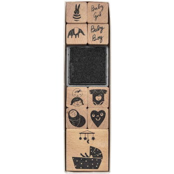 Stempel-Set HELLO BABY 10-teilig aus Holz von Rico Design