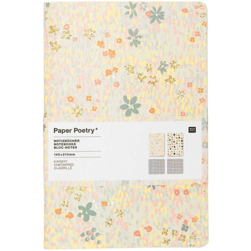 2er Set Notizbücher Blumen/Punkte  von Rico Design