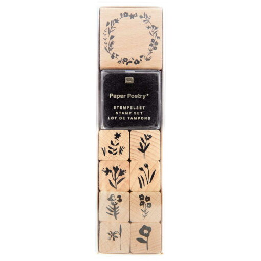 Stempel-Set BLUMENKRANZ aus Holz von Rico Design