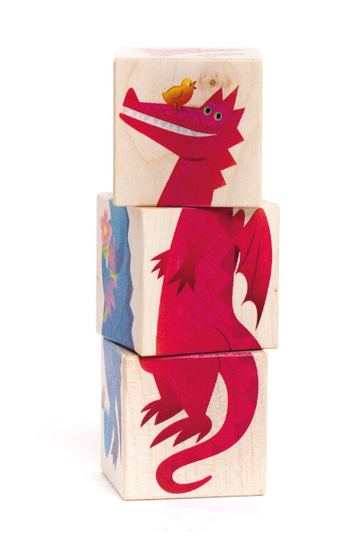 Bajo Drachen-Würfelpuzzle Drehspiel  Holzspielzeug