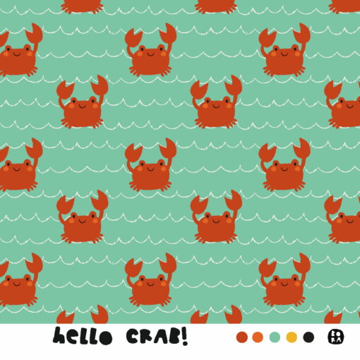 Bio Sweatstoff Hello Crab - Produktbild 1