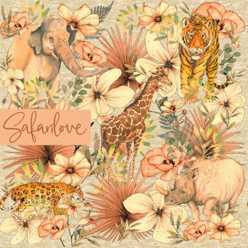 Bio Baumwollstoff Safari Love - Produktbild 1