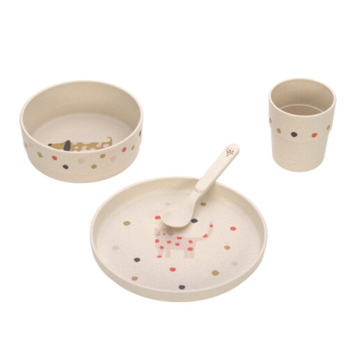 Kindergeschirr Set (Teller - Schüssel - Becher - Löffel), Little Mateys Spicy Orange von Lässig