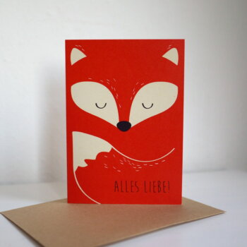 Grusskarte Fuchs 'ALLES LIEBE!' von Tell me Berlin