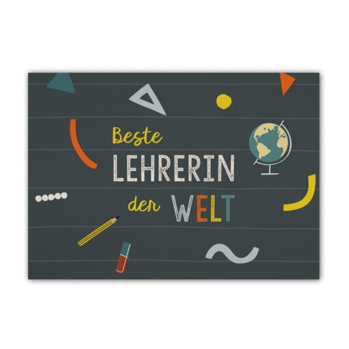 Postkarte 'Beste Lehrerin der Welt' von Tell me Berlin