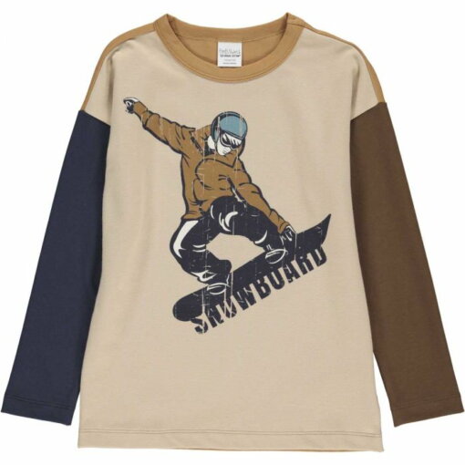Bio Langarmshirt sand Snowboard von Fred's World