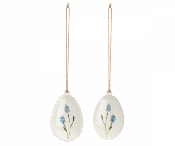 Ostereier Metallornament, 2 verschiedene -Blau von Maileg
