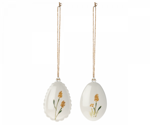 Ostereier Metallornament, 2 verschiedene -Gelb von Maileg