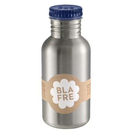 Edelstahl-Trinkflasche RETRO 0,5l in silber/navy von Blafre