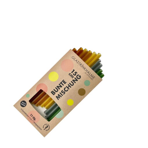 10 farbige Amber,Light-Amber, Gelb, Grau, Grün)Glastrinkhalm von Optitherm