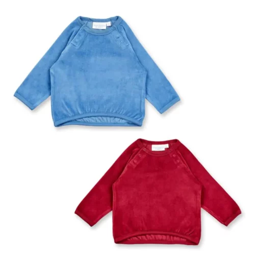 JANNE RETRO Baby Velourspullover in Rot von Sense Organics