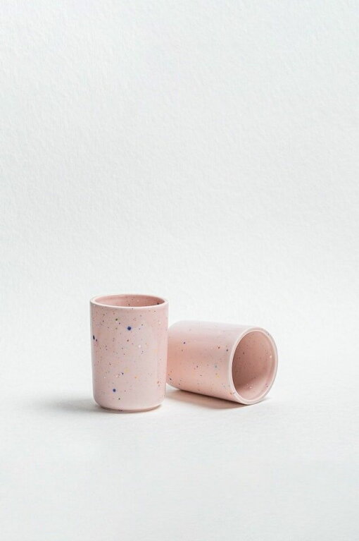 Party Cup Pink Becher ohne Henkel Keramikbecher Pink 250ml von Egg Back Home