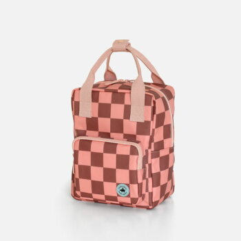 Rosa-brauner Blöcke-Rucksack - klein von Studio Ditte