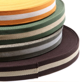 Gurtband 38mm "Colorblock" grün - 1m Länge von Snaply