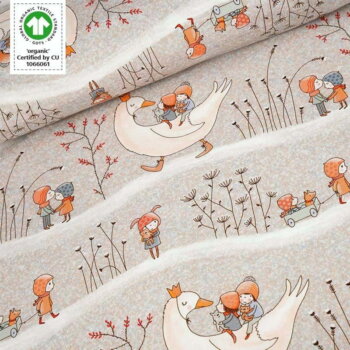 Bio Jerseystoff Susalabims Winterkinder grau - Produktbild 1