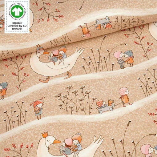 Bio Jerseystoff Susalabims Winterkinder beige - Produktbild 1