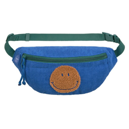 Bauchtasche Kinder Cord - Little Gang, Smile, Blau von Lässig