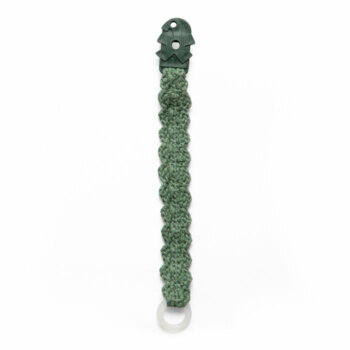 Häkel-Schnullerband HANDMADE in Bottle Green von SEBRA