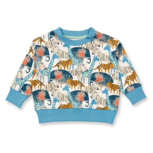 Baby Sweatshirt mit Tierdruck, Modell SIAM von Sense Organics