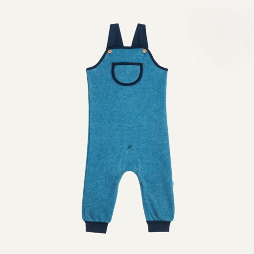 KEINU WOOL Latzhose aus Wollfleece mit Druckknopf Leiste blau von Finkid