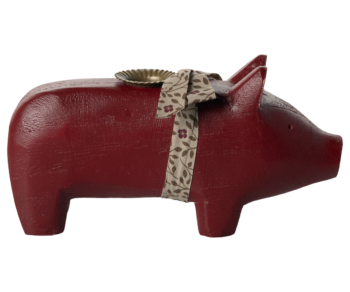 Kerzenhalter, Kleines Schwein - Rot von Maileg