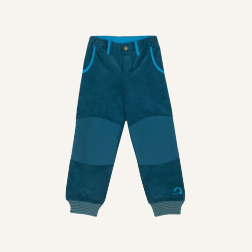 KISULI Schmale Hose aus Kord mit Knieverstärkung deep teal/ mosaic von Finkid