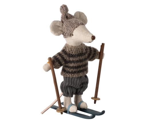 Wintermaus mit Skiset, Großer Bruder - Grau von Maileg