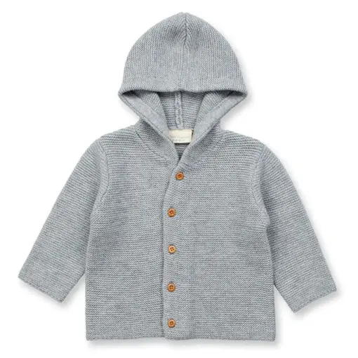 Baby Strickjacke aus Merinowolle grau, Modell KAIPO von Sense Organics